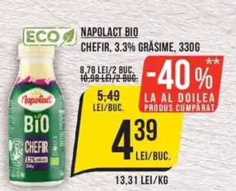 Mega Image NAPOLACT BIO CHEFIR, 3.3% GRASIME, 330G Ofertă