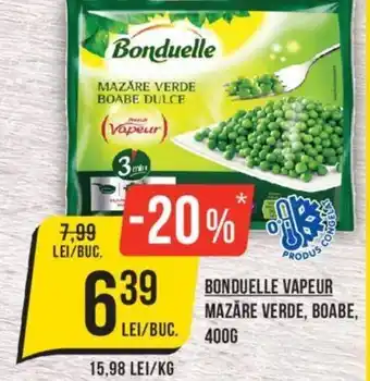 Mega Image BONDUELLE VAPEUR MAZĂRE VERDE, BOABE, 400G Ofertă