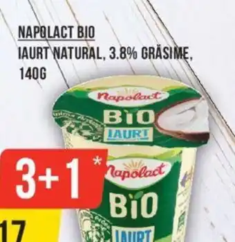 Mega Image NAPOLACT BIO IAURT NATURAL, 3.8% GRASIME, 140G Ofertă