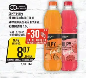 Mega Image CAPPY PULPY BĂUTURĂ RĂCORITOARE NECARBOGAZOASĂ, DIVERSE SORTIMENTE 1.5L Ofertă
