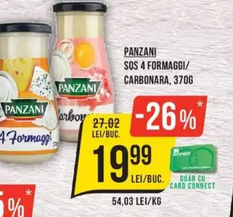 Mega Image PANZANI SOS 4 FORMAGGI/ CARBONARA, 370G Ofertă