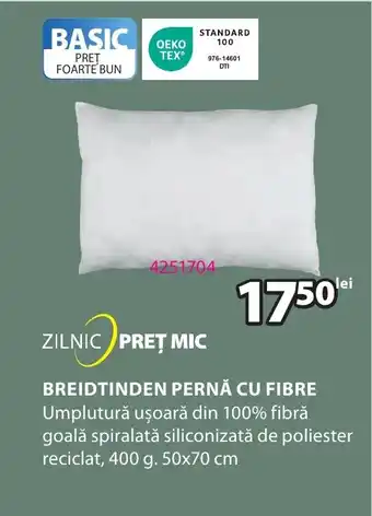 JYSK BREIDTINDEN PERNĂ CU FIBRE Ofertă