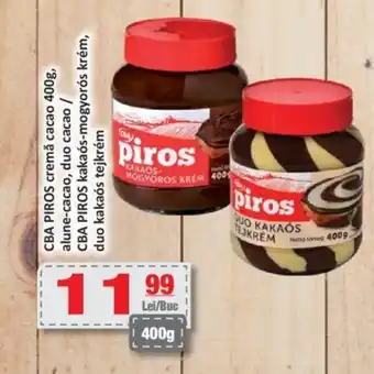 CBA CBA PIROS cremă cacao 400g, alune-cacao, duo cacao Ofertă