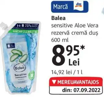 DM Balea sensitive Aloe Vera rezervă cremă duș 600 ml Ofertă