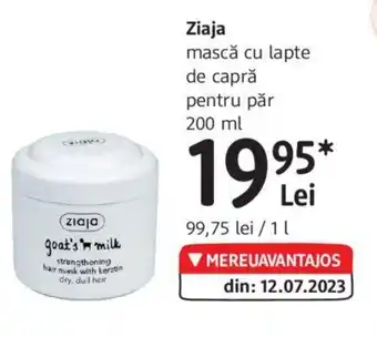 DM Ziaja mască cu lapte de capră pentru păr 200 ml Ofertă