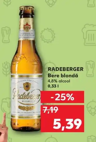Kaufland RADEBERGER Bere blondă 0.33L Ofertă
