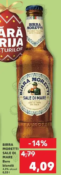 Kaufland BIRRA MORETTI SALE DI MARE Bere blondă 0.33L Ofertă