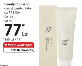 DM Beauty of Joseon cremă pentru faţă cu FPS 50+ PA++++ 50 ml Ofertă