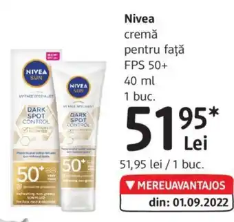 DM Nivea cremă pentru faţă FPS 50+ 40 ml Ofertă