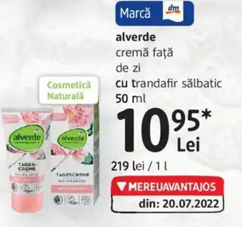 DM Alverde cremă faţă de zi cu trandafir sălbatic 50 ml Ofertă