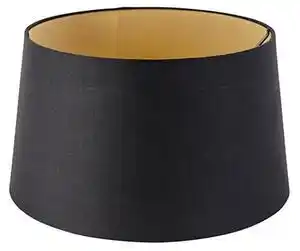Abajur din bumbac negru 35/30/20 cu interior auriu