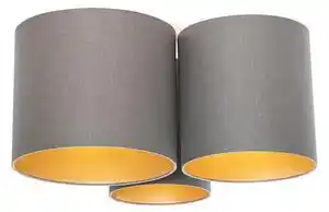 Plafoniera taupe cu interior auriu 3 lumini - Multidrum