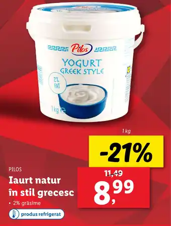 Lidl PILOS Iaurt natur în stil grecesc Ofertă