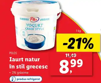 Lidl PILOS Iaurt natur în stil grecesc Ofertă