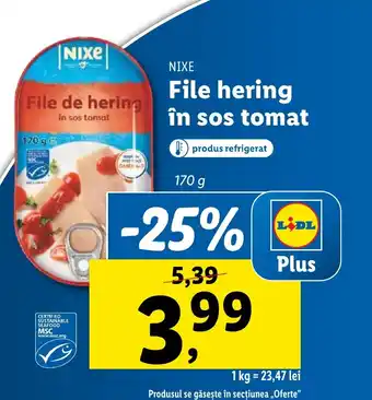 Lidl NIXE File hering în sos tomat Ofertă