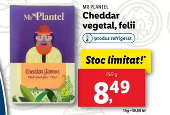 Lidl MR PLANTEL Cheddar vegetal, felii Ofertă