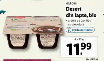 Lidl MILBONA Desert din lapte, bio Ofertă