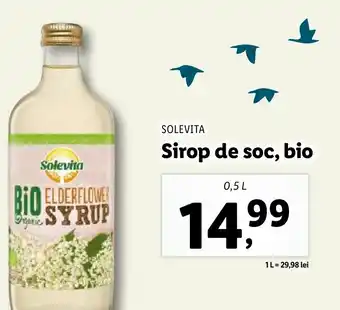 Lidl SOLEVITA Sirop de soc, bio 0.5L Ofertă