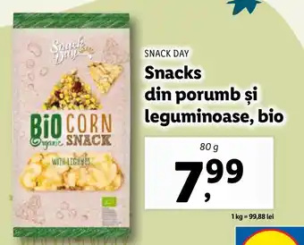 Lidl SNACK DAY Snacks din porumb și leguminoase, bio Ofertă