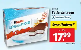 Lidl KINDER Felie de lapte Ofertă