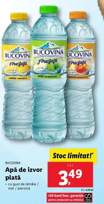 Lidl BUCOVINA Apă de izvor plată Ofertă