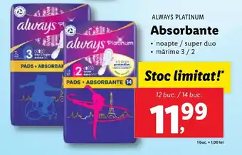 Lidl ALWAYS PLATINUM Absorbante Ofertă