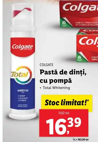 Lidl COLGATE Pastă de dinți, cu pompă Ofertă
