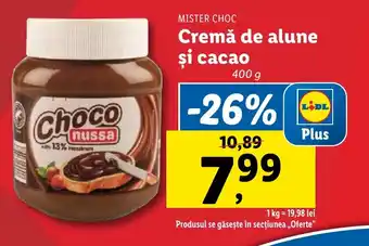 Lidl MISTER CHOC Cremă de alune şi cacao Ofertă