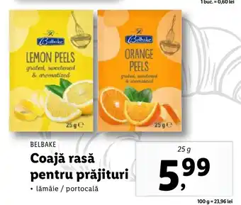 Lidl BELBAKE Coajă rasă pentru prăjituri Ofertă