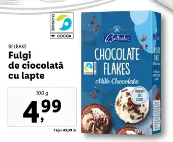 Lidl BELBAKE Fulgi de ciocolată cu lapte Ofertă