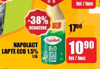 Auchan NAPOLACT LAPTE ECO 1.5% 1.5L Ofertă