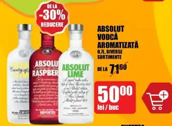 Auchan ABSOLUT VODCĂ AROMATIZATĂ 0,7L, DIVERSE SORTIMENTE Ofertă