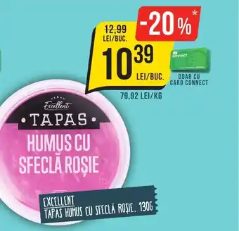 EXCELLENT TAPAS HUMUS CU SFECLA ROSIE. 130G