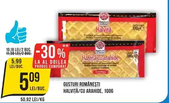 Mega Image GUSTURI ROMÂNEŞTI HALVIŢĂ/CU ARAHIDE, 100G Ofertă