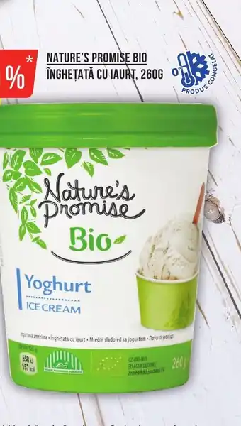 Mega Image NATURE'S PROMISE BIO INGHETATA CU IAURT, 260G Ofertă