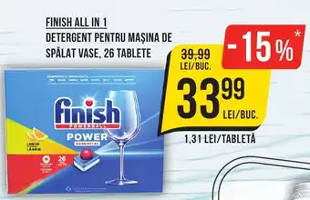 Mega Image FINISH ALL IN 1 DETERGENT PENTRU MAŞINA DE SPĂLAT VASE, 26 TABLETE Ofertă