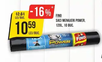 Mega Image FINO SACI MENAJERI POWER, 120L, 10 BUC. Ofertă