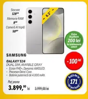 Flanco SAMSUNG GALAXY S24 DUAL SIM, MARBLE GRAY Ofertă