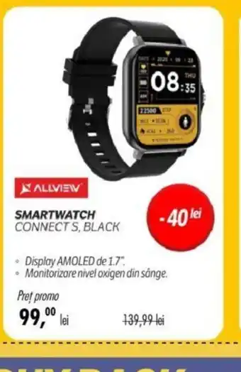 Flanco SMARTWATCH CONNECT S, BLACK Ofertă