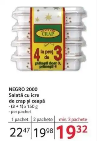 Selgros NEGRO 2000 Salată cu icre de crap și ceapă Ofertă