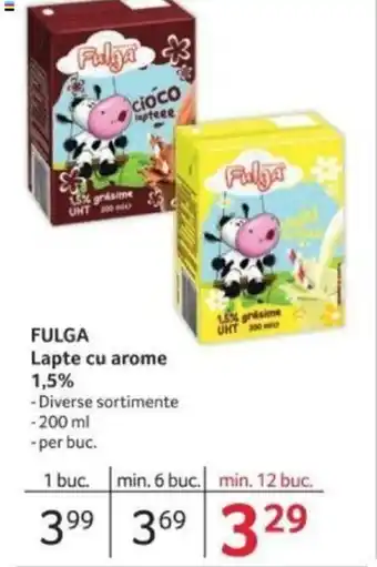 Selgros FULGA Lapte cu arome 1.5% Ofertă