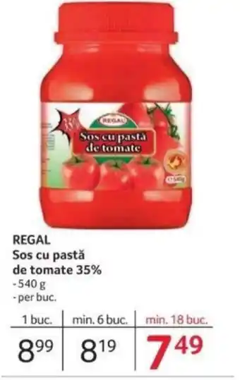 Selgros REGAL Sos cu pastǎ de tomate 35% Ofertă