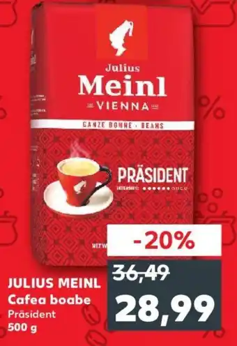 Kaufland JULIUS MEINL Cafea boabe Präsident 500 g Ofertă
