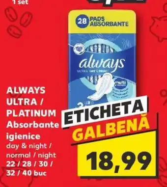 Kaufland ALWAYS ULTRA / PLATINUM Absorbante igienice Ofertă
