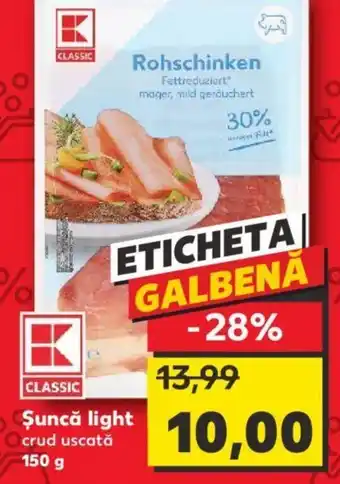 Kaufland Şuncă light crud uscată 150 g Ofertă