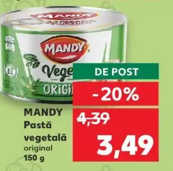 Kaufland MANDY Pastă vegetală original 150 g Ofertă