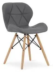 Favi Scaun de masa din piele ecologica Culoare gri, LAGO Ofertă