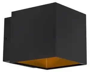Aplica de perete de design negru / auriu incl. LED - Caja