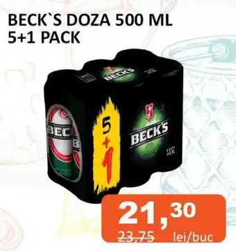 Unicarm BECK'S DOZA 500 ML 5+1 PACK Ofertă