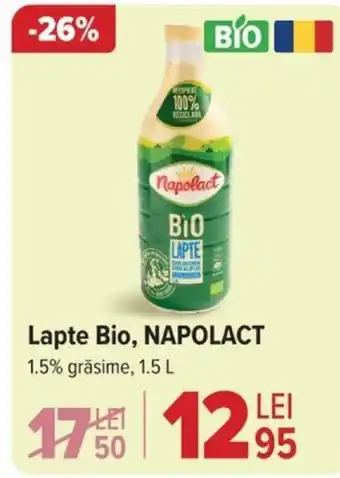 Carrefour Lapte Bio, NAPOLACT 1.5L Ofertă